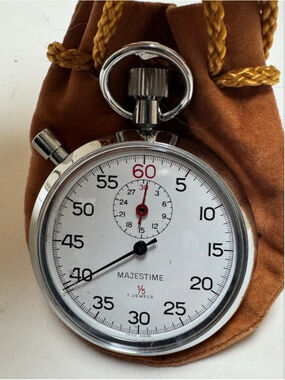 Majestime Swiss Made Metal Silver Stopwatch 7 Jewel 1/5